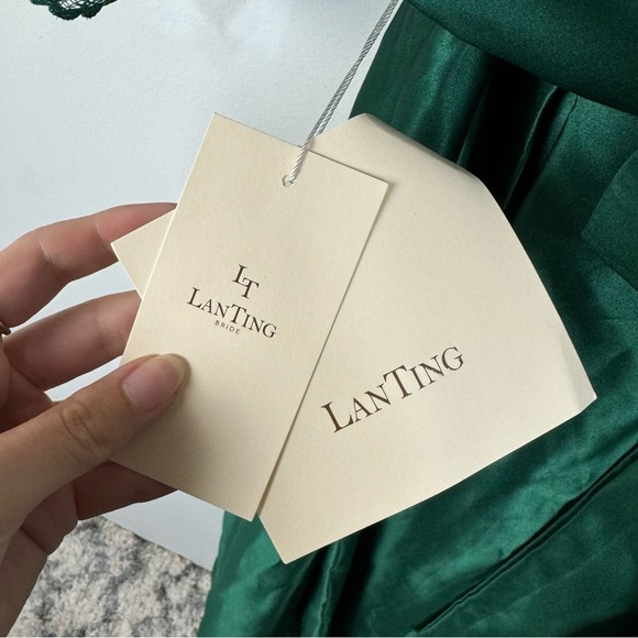 Lanting Forrest green Fit & Flare Sequined Maxi Dress Wedding Christmas Gown - Picture 6 of 6